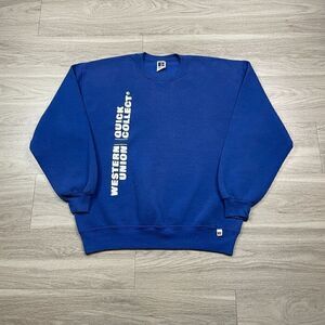 Vintage Russell Athletic Sweatshirt Mens XL Blue 90s Crewneck Blank
